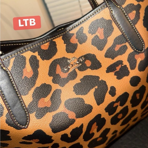 Authentic Coach Leopard Print Tote - Tan and Black (BRAND NEW) - Picture 6 of 12